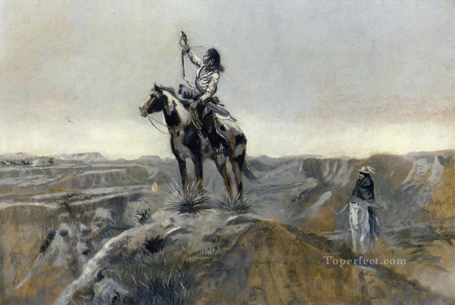 戦争 チャールズ・マリオン・ラッセル アメリカ・インディアン油絵